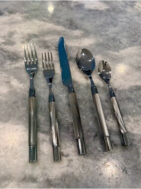 Gray Capdeco Stainless Steel Flatware  - 5 Piece Set- 6 complete sets total